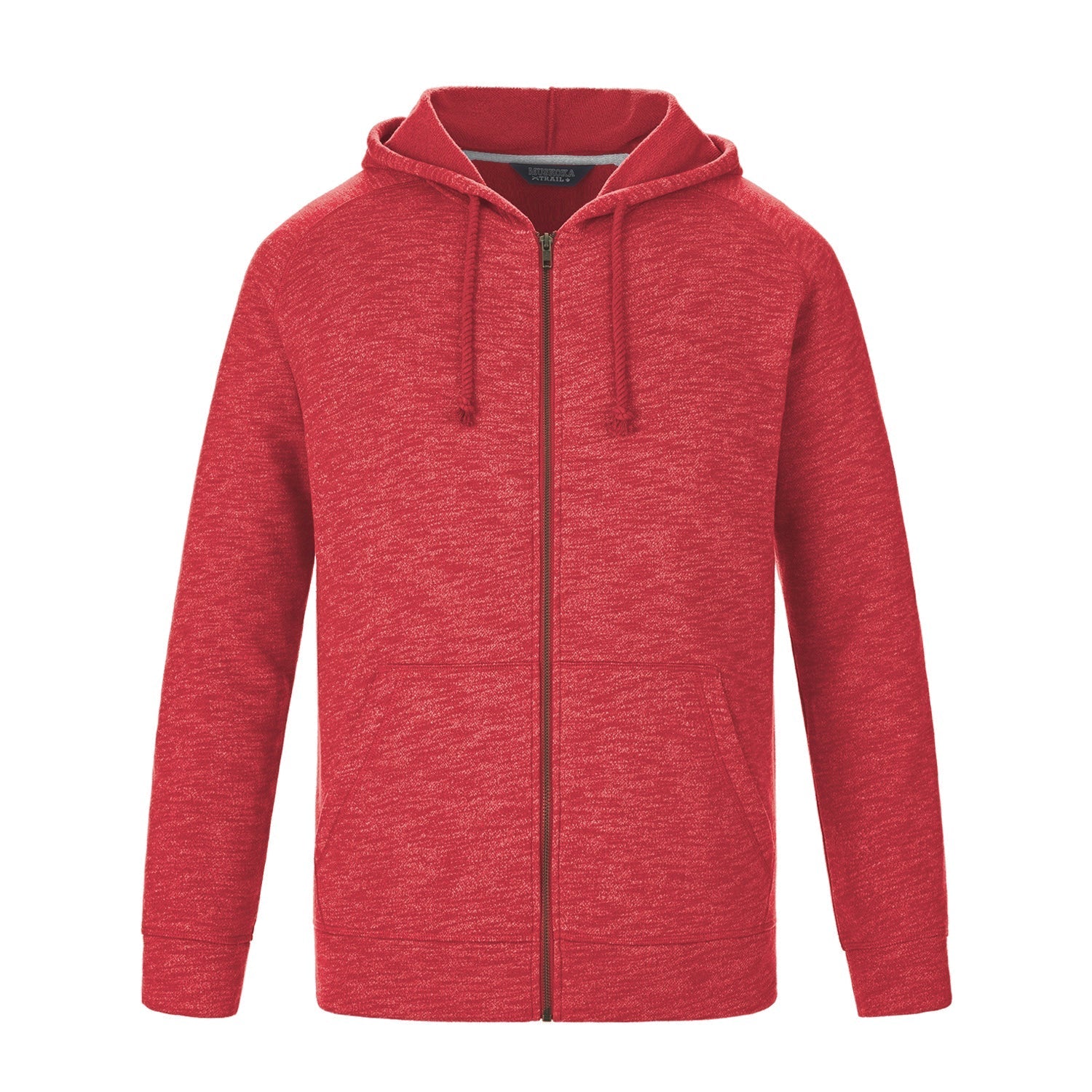 L00750 - Berkeley - Adult Full Zip Hooded Sweatshirt - Red Heather / S / Fleece