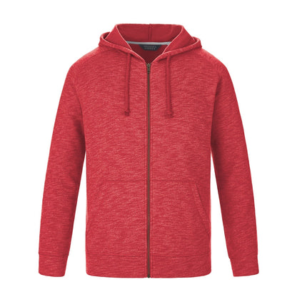 L00750 - Berkeley - Adult Full Zip Hooded Sweatshirt - Red Heather / S / Fleece