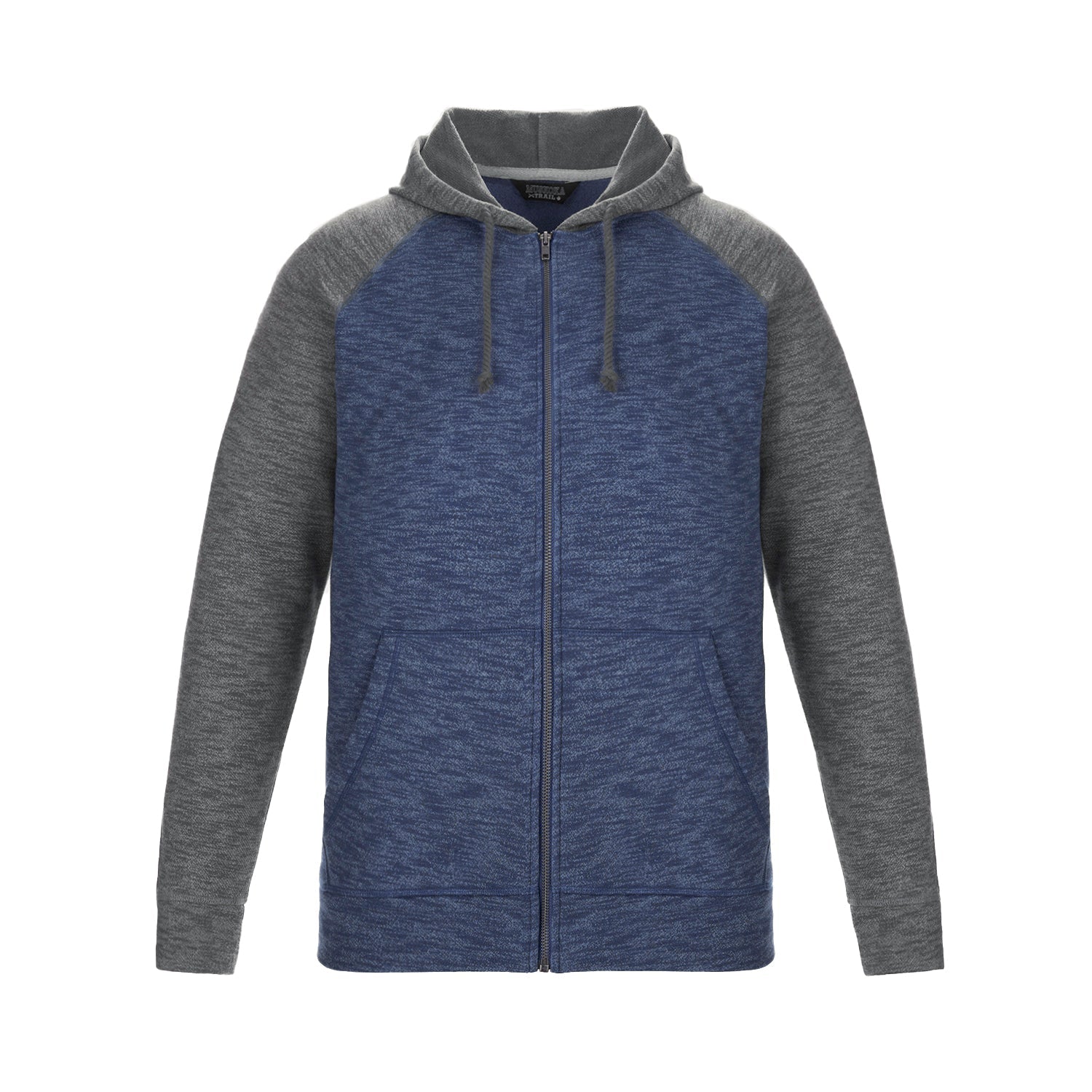 L00755 - Irvine - Adult Full Zip Hooded Sweatshirt - Navy/Gunmetal Heather / S / Fleece