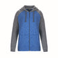 L00756 - Irvine - Ladies Full Zip Hooded Sweatshirt - Blue/Gunmetal Heather / XS / Fleece
