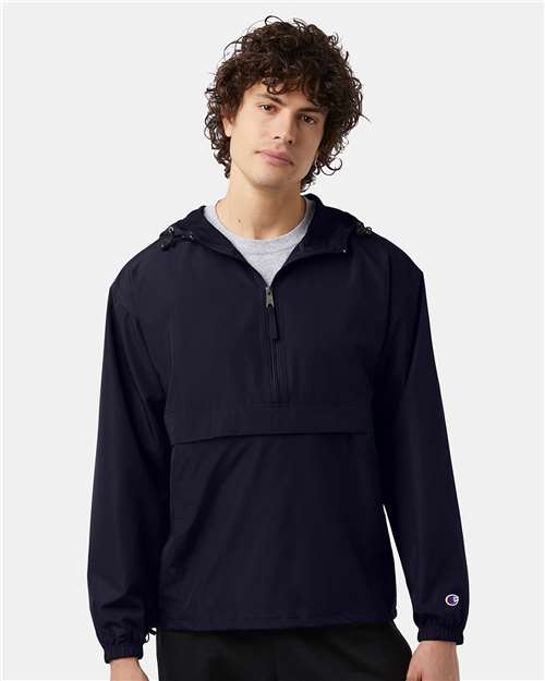 Hooded Packable Quarter-Zip Jacket CO200