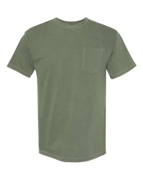 Unisex Garment-Dyed Heavyweight Pocket T-Shirt - Moss -  - 1963