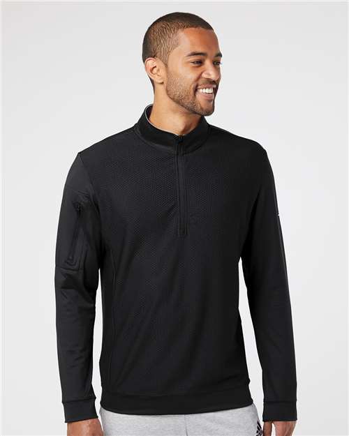 Men's Textured Quarter-Zip Pullover -  - 7686 - Toronto Screen Printing- Color