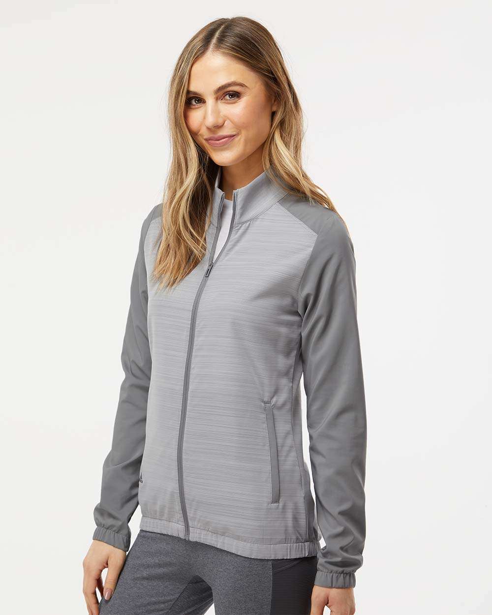 Adidas Women's Heather Block Full-Zip Windshirt A547