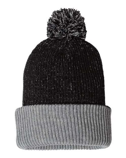 12" Speckled Pom-Pom Cuffed Beanie -  - 8158
