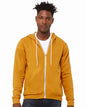 Unisex Sponge Fleece Full-Zip Hoodie Sweatshirt - Heather Mustard -  - 2769
