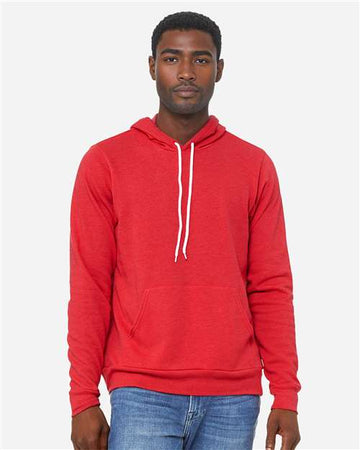 Unisex Sponge Fleece Hoodie Sweatshirt - Heather Red -  - 2768