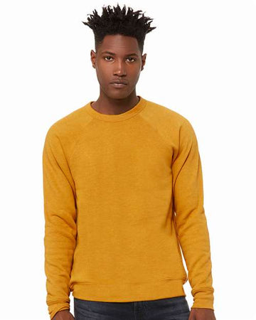 Unisex Sponge Fleece Raglan Crewneck Sweatshirt - Heather Mustard -  - 2003