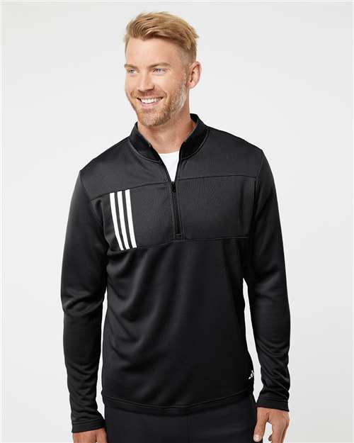 Men's 3-Stripe Double Knit Quarter-Zip Pullover -  - 9168 - Toronto Screen Printing- Color