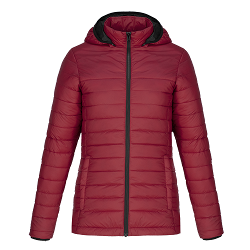 L00901 - Canyon - Ladies Puffy Jacket w/ Detachable Hood - Red / XS - Puffer