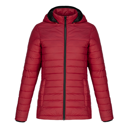 L00901 - Canyon - Ladies Puffy Jacket w/ Detachable Hood - Red / XS - Puffer