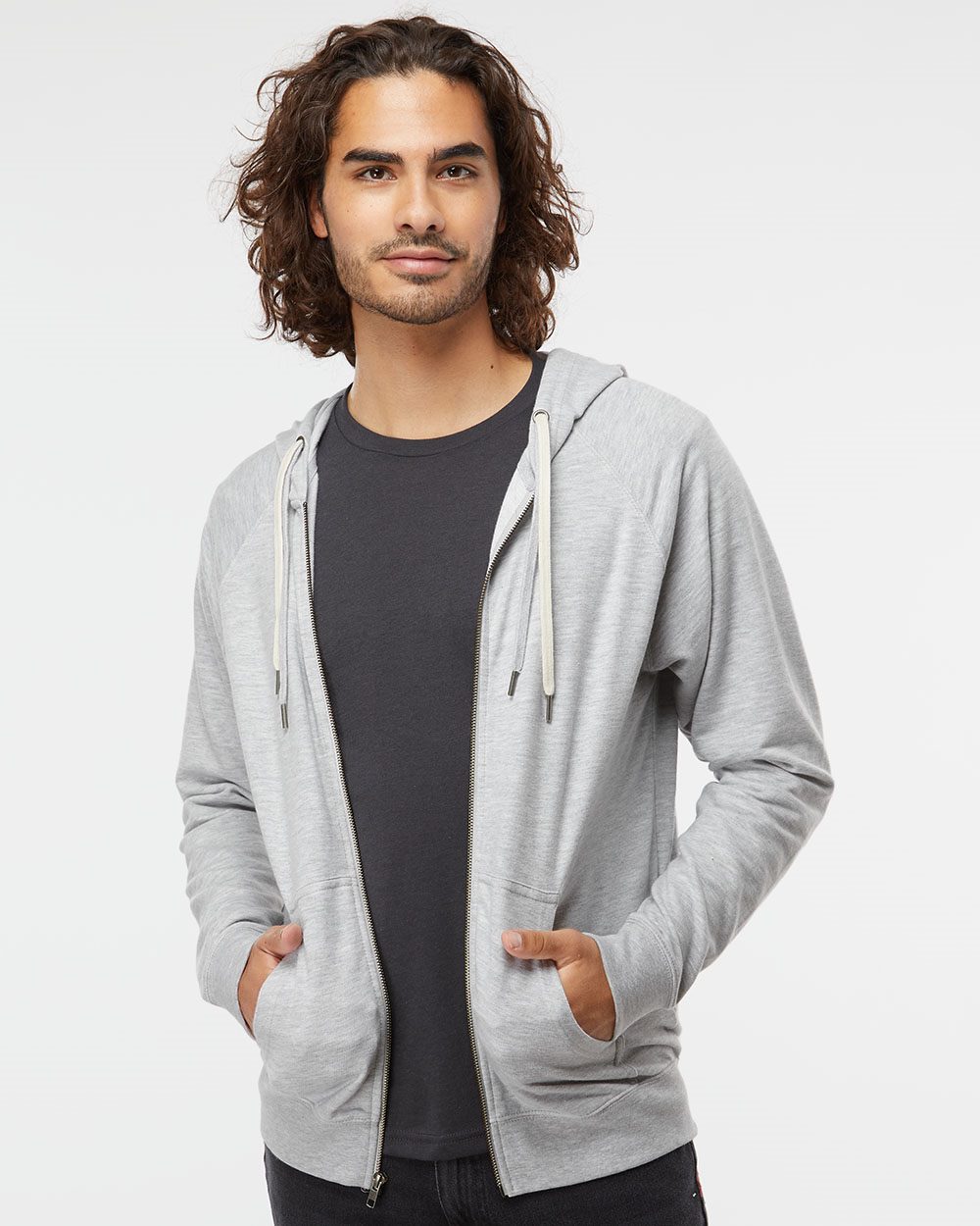 Independent Trading Co. Icon Lightweight Loopback Terry Full-Zip Hooded Sweatshirt SS1000Z