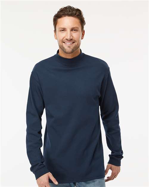 Jersey Interlock Mockneck Long Sleeve T-Shirt