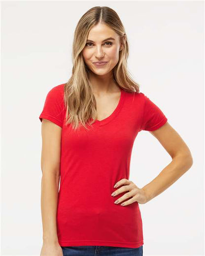 Women's Deluxe Blend V-Neck T-Shirt -  - 9419