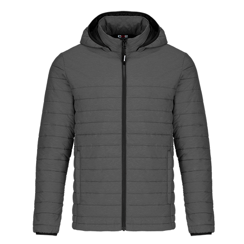 L00930 - Yukon - Men’s Puffy Jacket w/ Detachable Hood - Grey Heather / S - Puffer