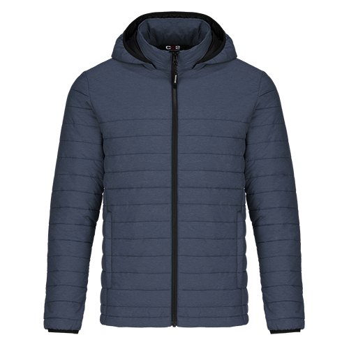 L00930 - Yukon - Men’s Puffy Jacket w/ Detachable Hood - Navy Heather / S - Puffer