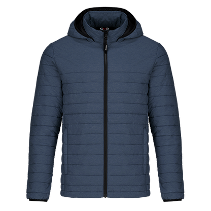 L00930 - Yukon - Men’s Puffy Jacket w/ Detachable Hood - Navy Heather / S - Puffer