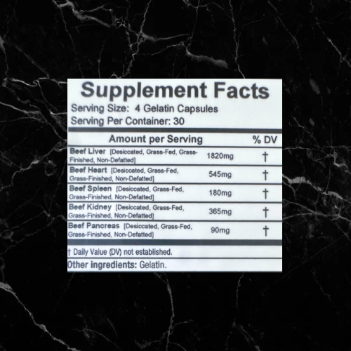 Grass-Fed Beef Organ Capsules