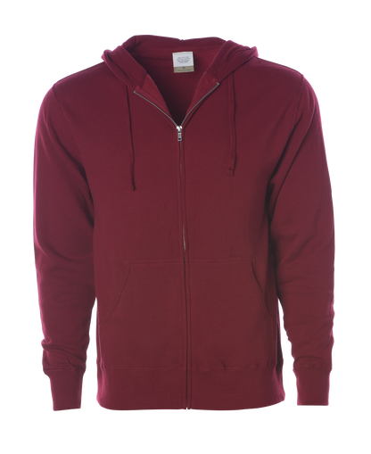 AFX4000Z - Lightweight Zip Hooded Sweatshirt - Garnet / S - CLOSE