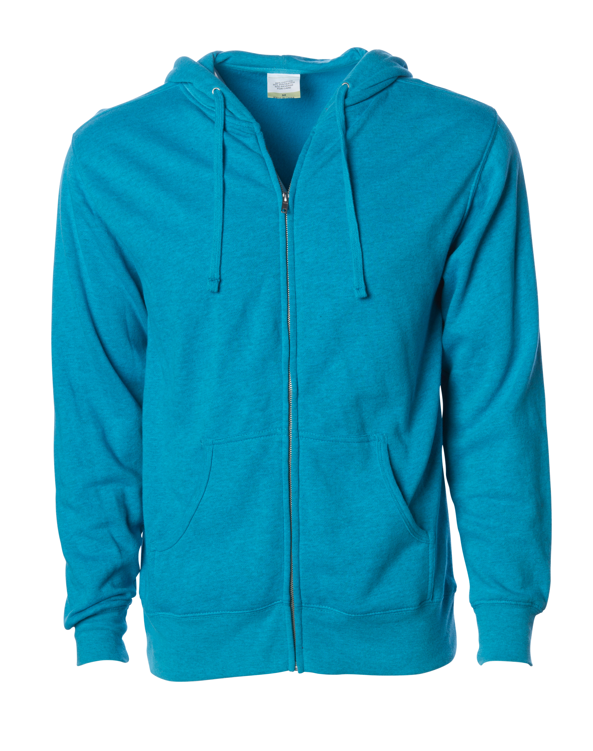 AFX4000Z - Lightweight Zip Hooded Sweatshirt - Turquoise Heather / S - CLOSE
