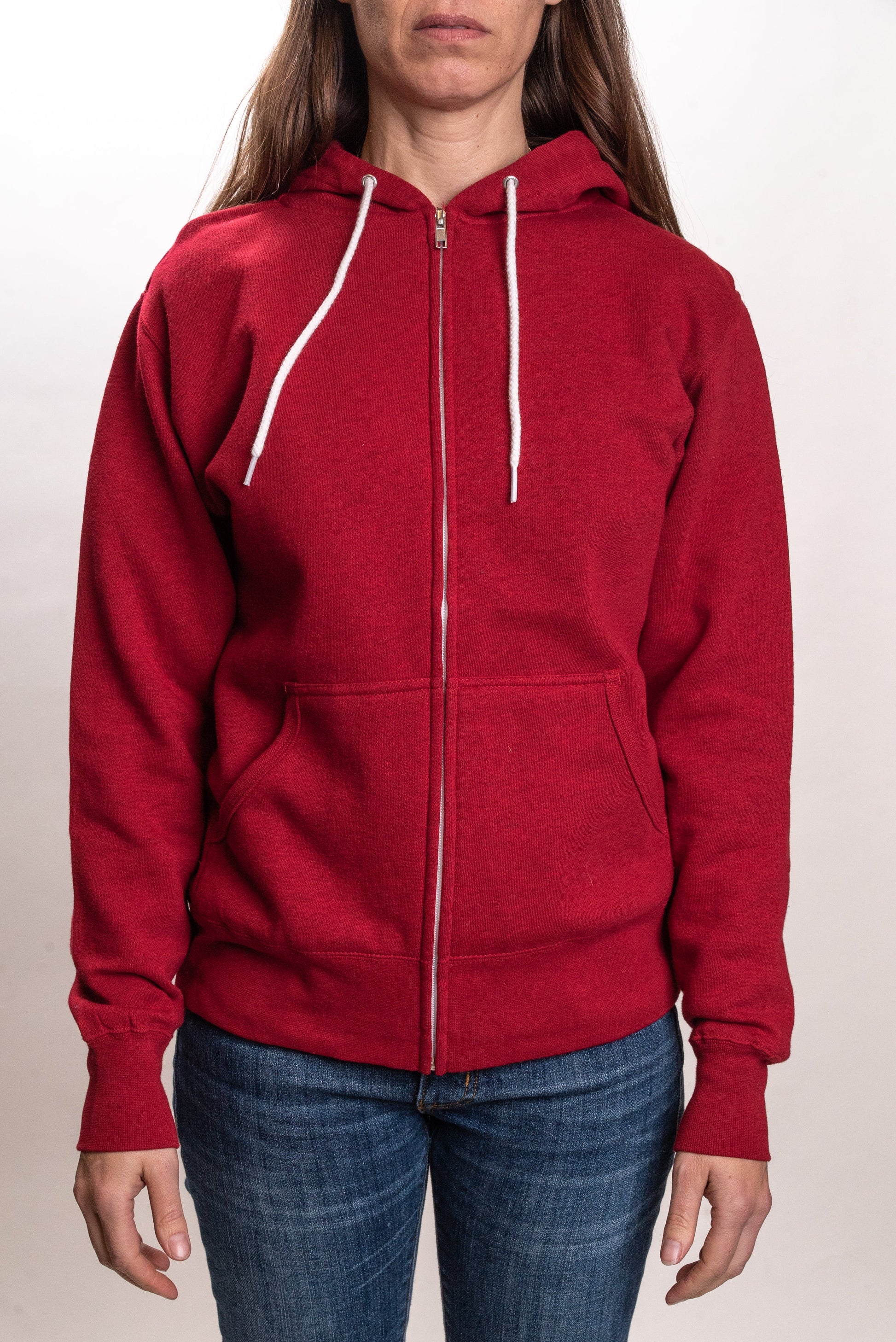 AFX90UNZ - Unisex Zip Hooded Sweatshirt - Red Heather / XS - CLOSE