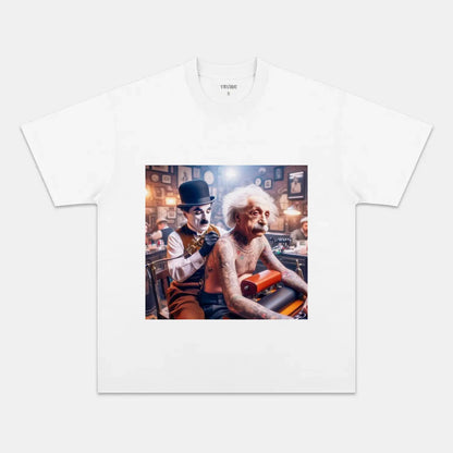 ALBERT EINSTEIN & CHARLIE CHAPLIN T-THIRT