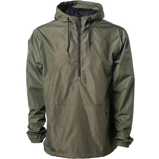 EXP54LWP - Lightweight Pullover Windbreaker Anorak Jacket - Army Black Zip / XXS - ZIPS