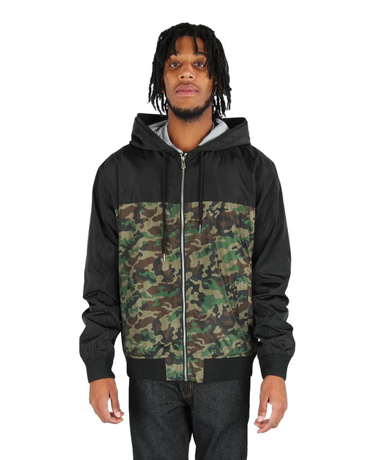Windbreaker Jacket - Black Camo Green / XS - COATS & JACKETS