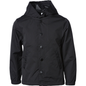 EXP15YNB - Youth Water Resistant Hooded Windbreaker Coaches Jacket - Black / XS - COATS & JACKETS