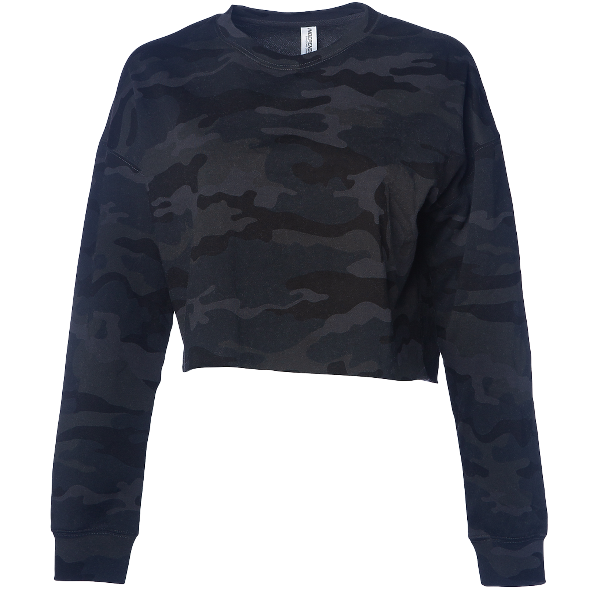 AFX24CRPC - Women’s Lightweight Crop Crew Neck - Black Camo / XS - CREWNECKS