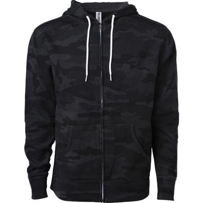 AFX90UNZ - Unisex Zip Hooded Sweatshirts - Black Camo / XS - ZIPS