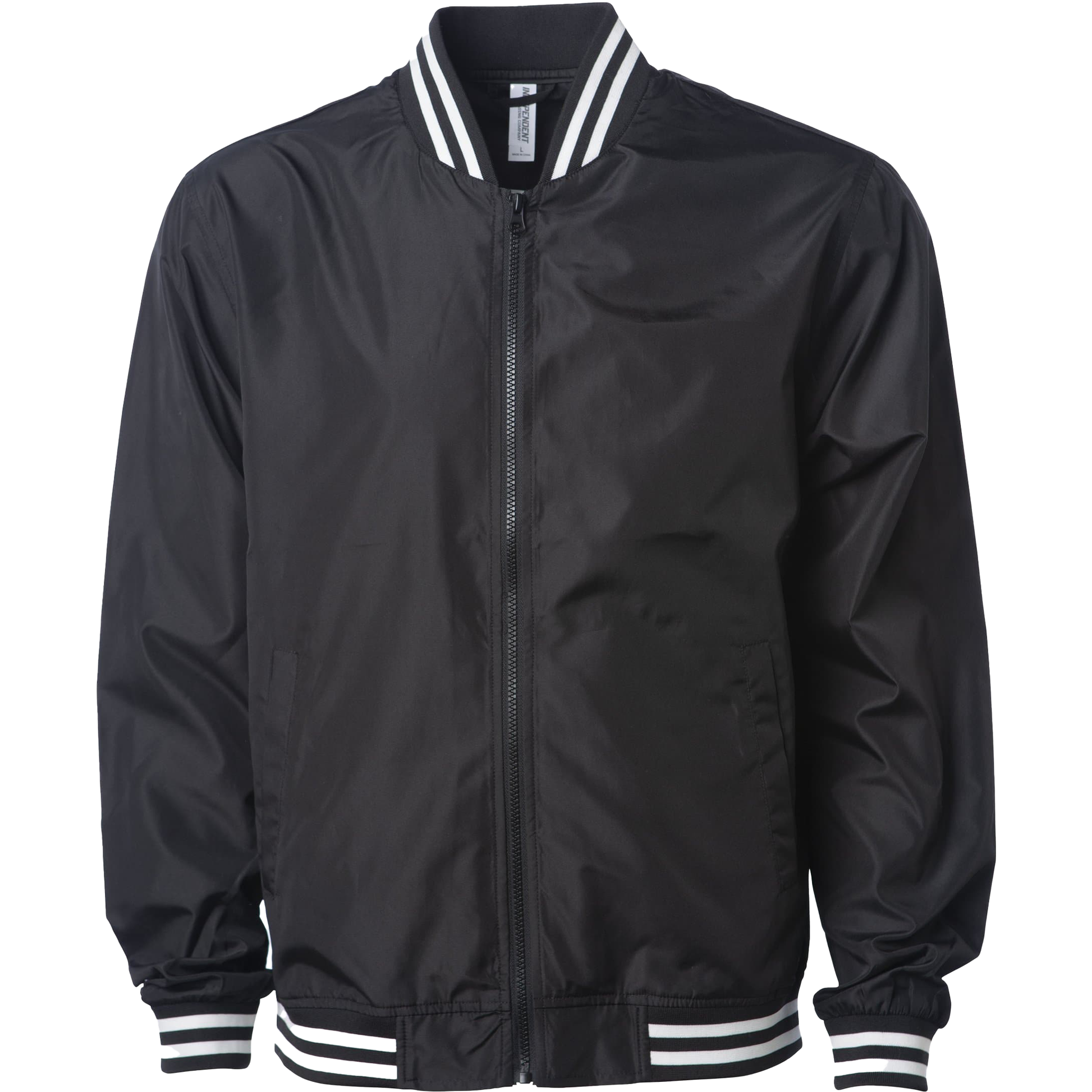 EXP52BMR - Lightweight Bomber Jacket - Black White Stripe Rib / XS - COATS & JACKETS