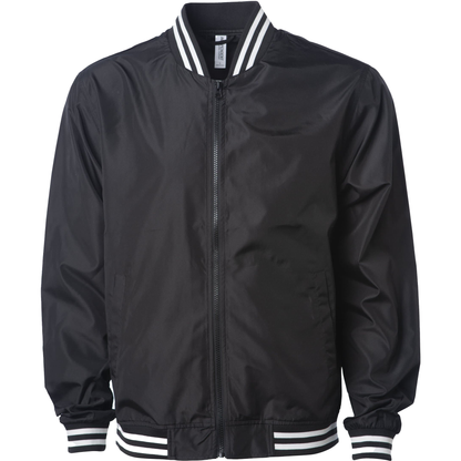 EXP52BMR - Lightweight Bomber Jacket - Black White Stripe Rib / XS - COATS & JACKETS