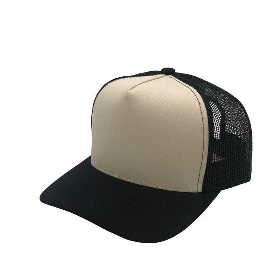 GNV-008M - Premium Pro Style Mesh Trucker Cap - Black Stone / One Size - CAPS