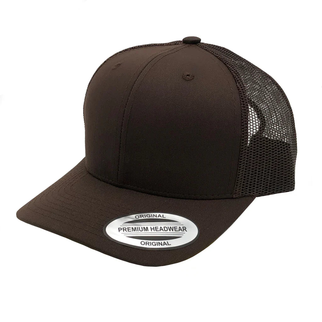 GNV-6606T - Premium Trucker Mesh Cap - Brown / ONE SIZE - CAPS