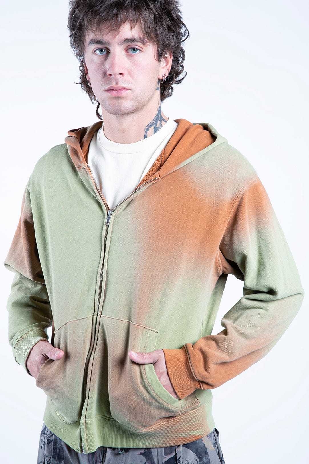 Exclusive Cross Country Zip Hoodie - Distressed Rustic Sage