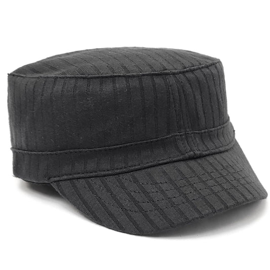 Youth - Cadet Cap -CY2660 Ribbed Knit Black & Sky Blue - OSFA