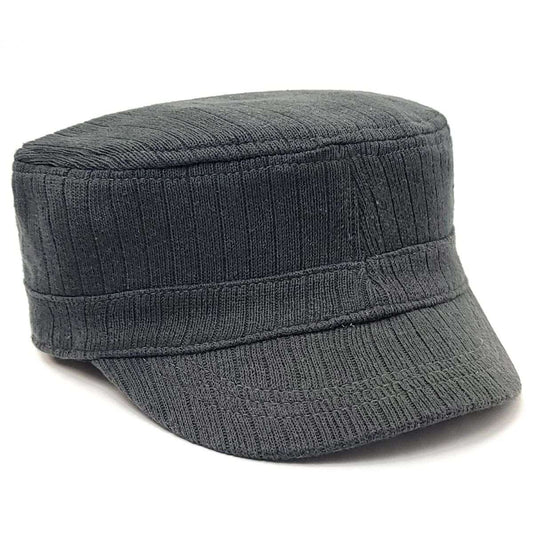Cadet Cap -2011 Ribbed Knit Multi-Coloured - Black / OSFA