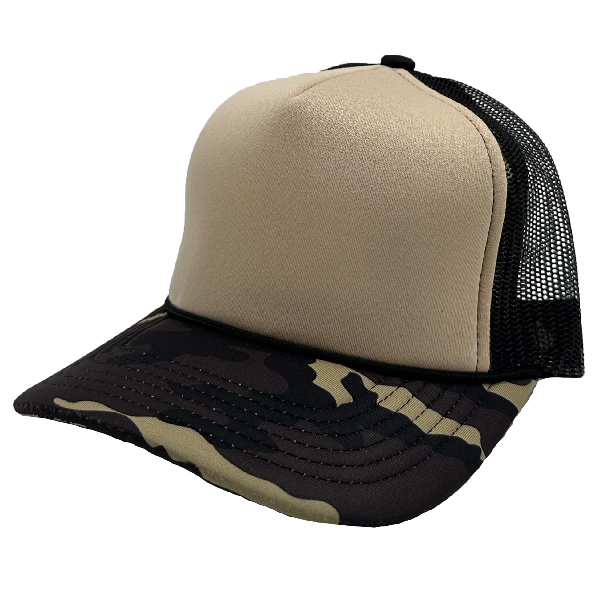 GNV-1222FT - Foam Trucker Cap - Camo Brown Tan / One Size - CAPS