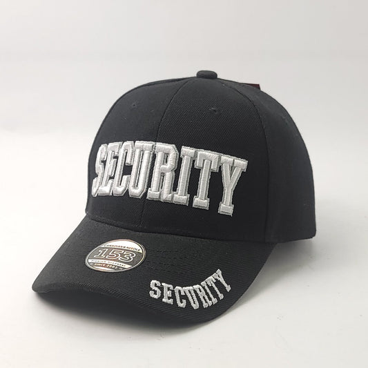 Security Cap - Black with White 3D Text - OSFA - Military and More