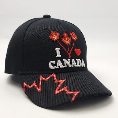 ’I Love Canada’ Cap - Multi-Coloured Adjustable - Canada