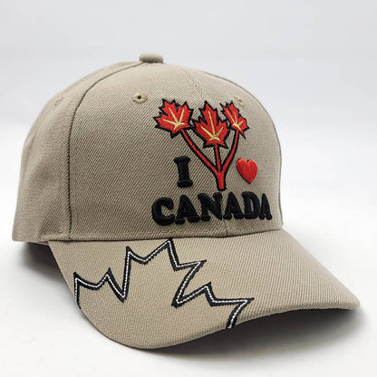 ’I Love Canada’ Cap - Multi-Coloured Adjustable - Canada