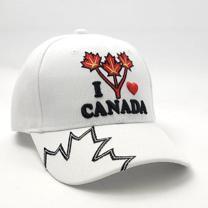 ’I Love Canada’ Cap - Multi-Coloured Adjustable - Canada