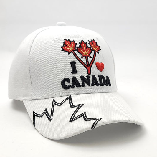 ’I Love Canada’ Cap - Multi-Coloured Adjustable - Canada
