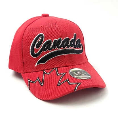 Youth - Canada Banner Cap - Royal & Red Colours Size - Logo Cap-Youth