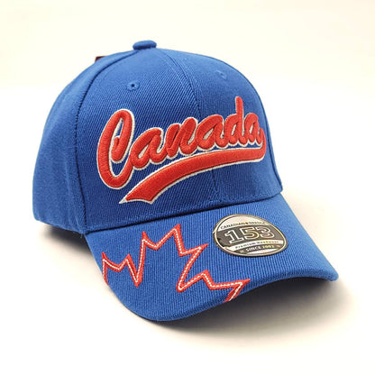 Youth - Canada Banner Cap - Royal & Red Colours Size - Logo Cap-Youth