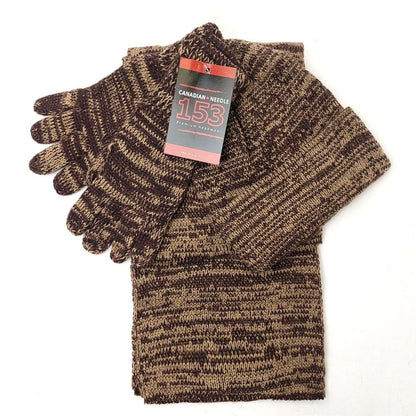 Youth - Winter 3 pieces set Brown Mixed Colour - Character Knit Toque Set