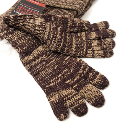 Youth - Winter 3 pieces set Brown Mixed Colour - Character Knit Toque Set