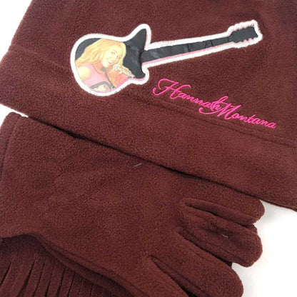 Youth - Hannah Montana 3 pieces set Winter Beanie Gloves and scarf - Character Knit Toque Set