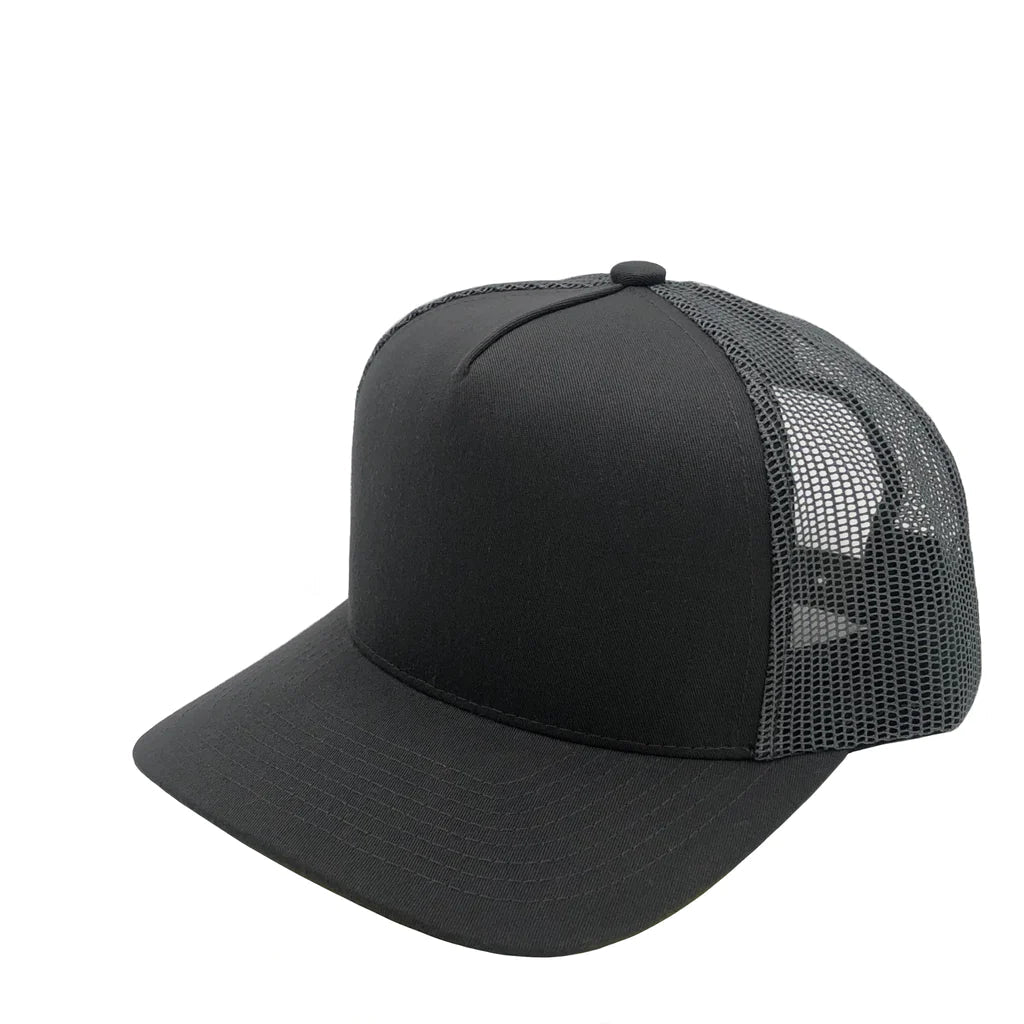 GNV-008M - Premium Pro Style Mesh Trucker Cap - Charcoal / One Size - CAPS